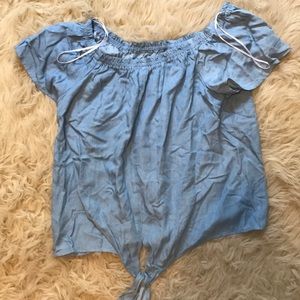EUC off the shoulder denim top